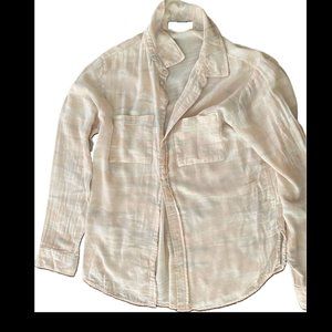 Anthro Sanctuary xs  favorite boyfriend pastel  camo button down.